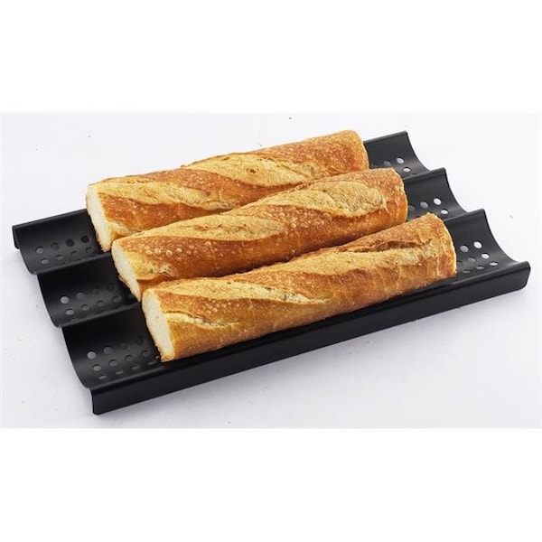 Zenurban 870002 3-Loaf Perforated Baguette French Nonstick Bread Pan; 16 x 9 in. 870002 - main